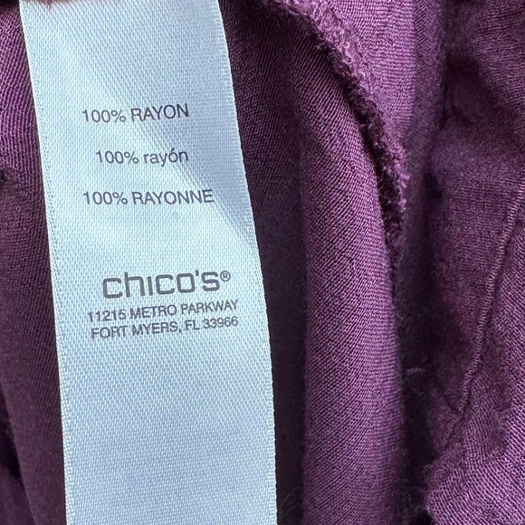 Chico’s Purple Rayon Collared Button Down Quarter Sleeve Blouse Top Size 0 US S - Picture 14 of 14